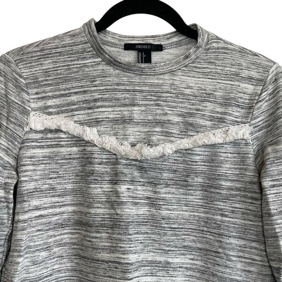 Forever 21 Gray Marled Long Sleeve Mini Sweater Dress Women's Small - Picture 2 of 4